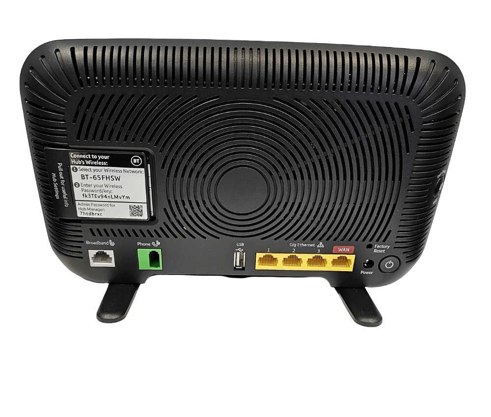BT Smart Hub 2 Rear View Ports FTTC FTTP 802.11AC Dual Band WiFi Wireless Network Router