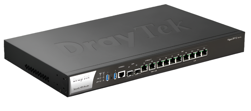 DrayTek Vigor 3912s Multi-WAN VPN 10Gb Enterprise  Firewall Router 12.5Gbps Throughput Side View