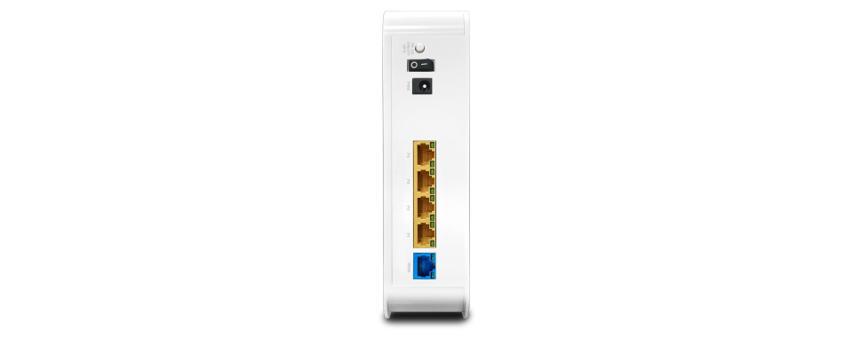 Draytek 2135ax WiFi 6 AX300 Firewall Router FTTP Gigabit Ethernet Rear View Showing Ports