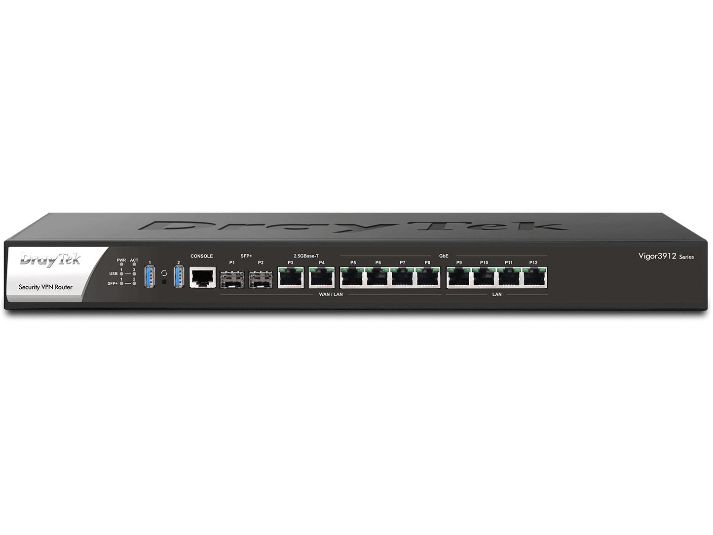 Draytek 3912 8 Port MultiWAN Broadband VPN Router QuadCore Processor Front View