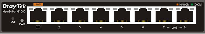 Draytek G1080 Front Panel showing ports and LEDs g1080-front-panel