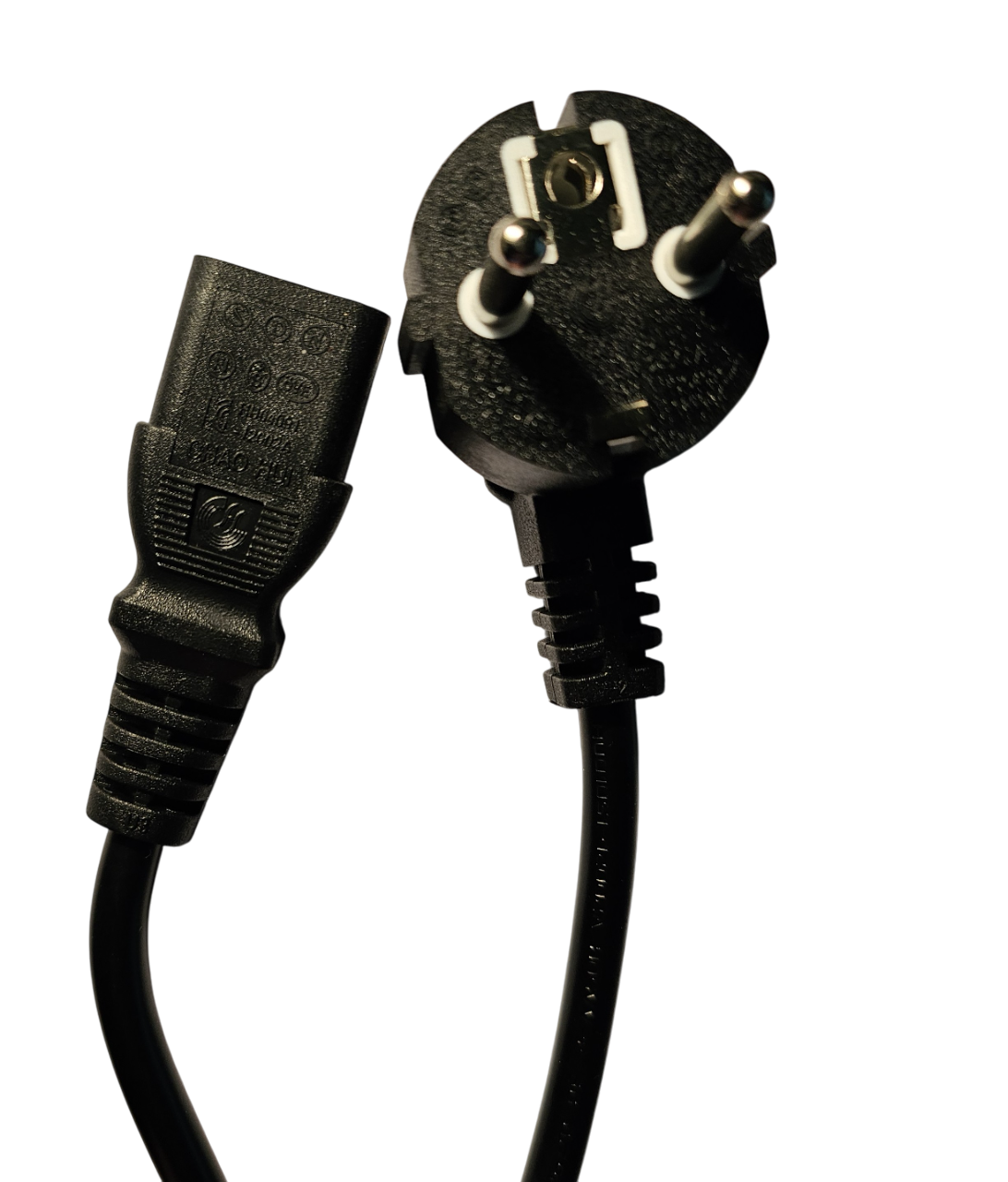 European 2-Pin Schuko to IEC C13 Kettle Lead Power Cable 2m Black