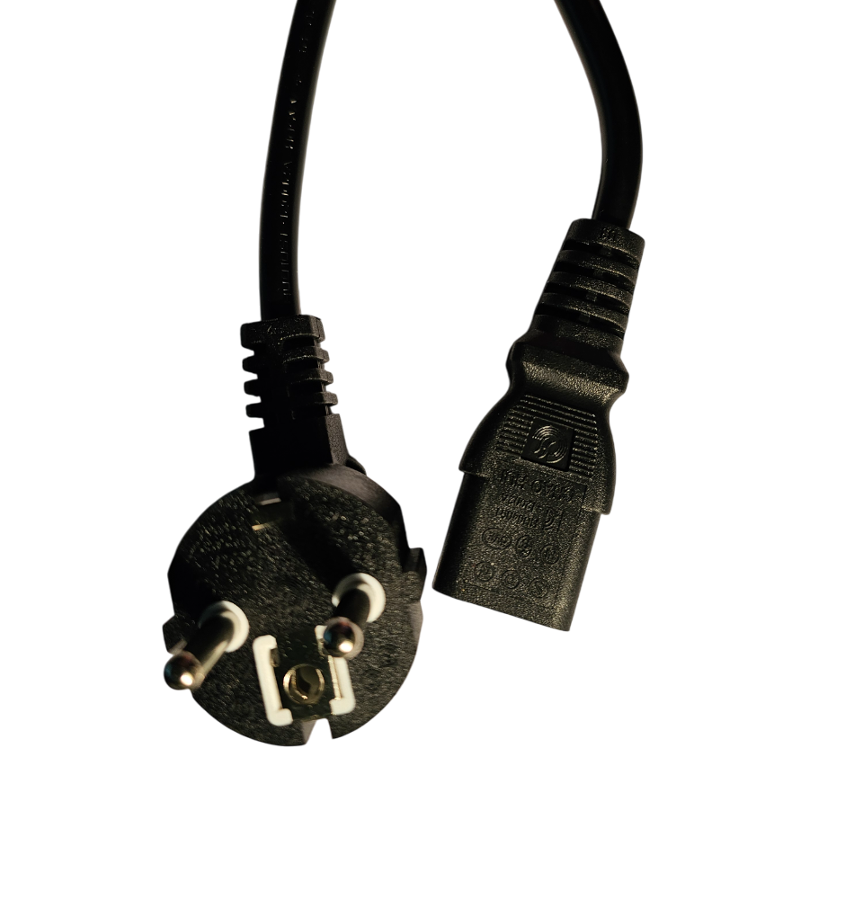 European 2-Pin Schuko to IEC C13 Kettle Lead Power Cable 2m Black