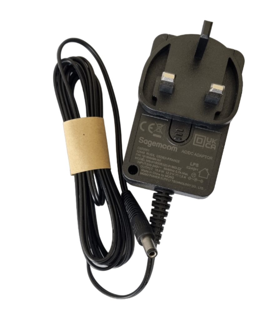 TalkTalk Sagemcom Router FAST 5364 Power Supply Close Up Showing Part Numbers