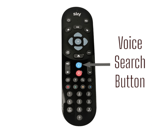 Sky Q Remote Control EC201 EC202 with Voice Control Bluetooth Replacement Front View Showing Voice Button