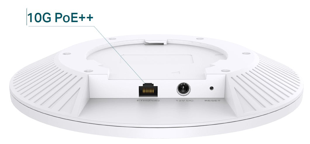 TP-Link EAP773 BE9300 Ceiling Mount Tri-Band Wi-Fi 7 Access Point 10gb port shown