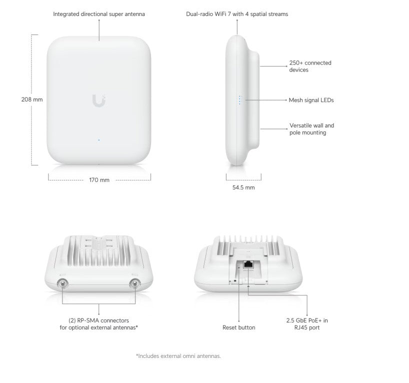Ubiquiti-U7-Outdoor-UniFi-WiFi-7-Access-Point-Dimensions