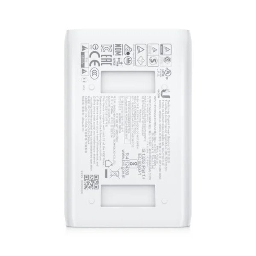 Ubiquiti U-POE-AT POE+ Adapter 30W U-POE+ With UK Power Lead Rear of Unit