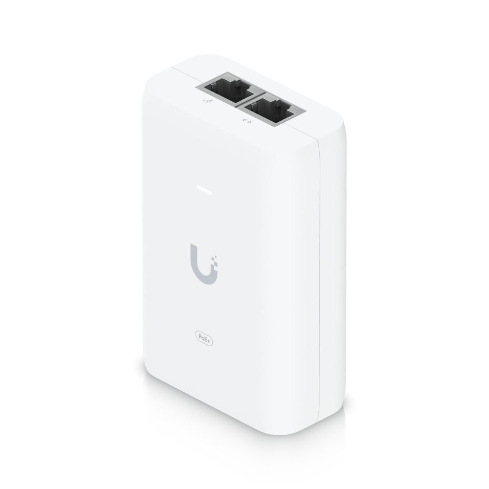 Ubiquiti U-POE-AT POE+ Adapter 30W U-POE+ With UK Power Lead Upright View