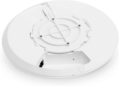 Ubiquiti UAP-AC-LR Long Range Access Point AC1300 Dual Band WiFi5 Base View With Ceiling Mount Bracket On