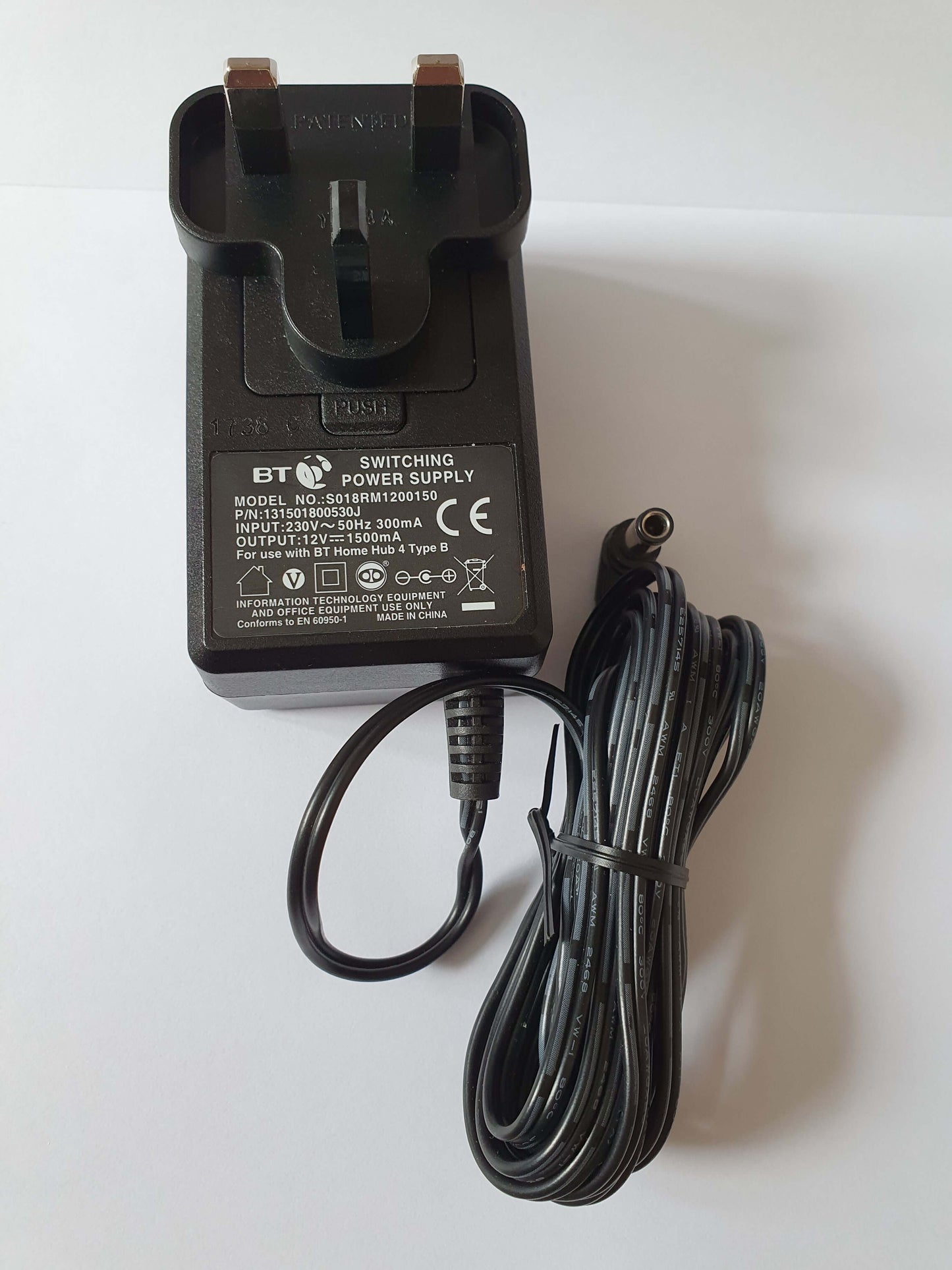 Official BT Home Hub 4 Type B Power Supply 12v 1.5A
