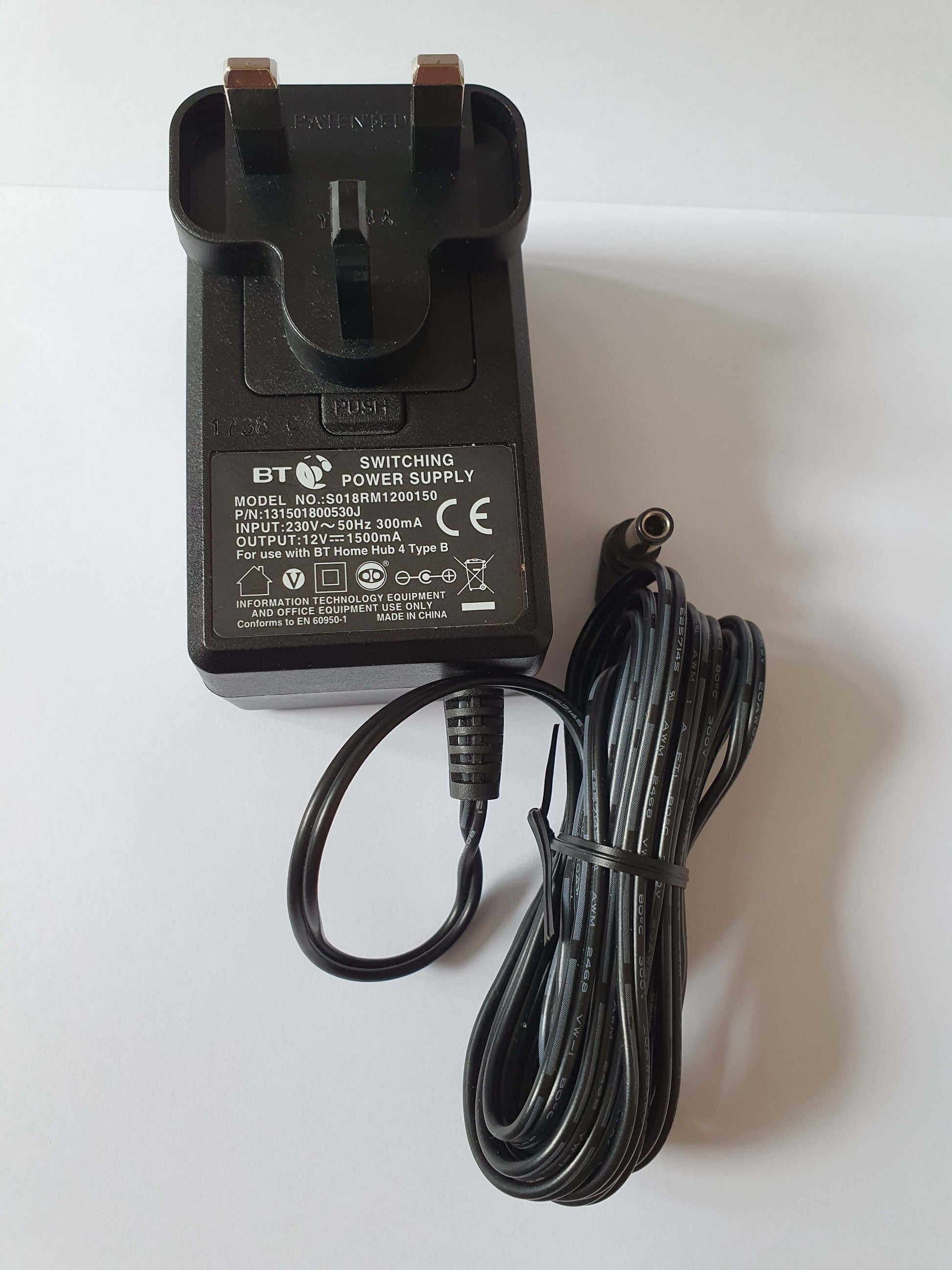 Official BT Home Hub 4 Type B Power Supply 12v 1.5A