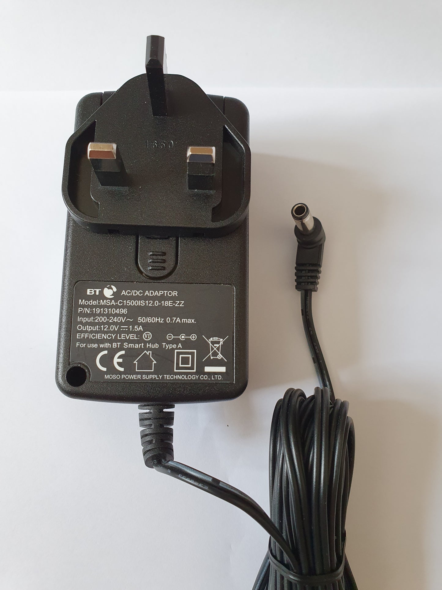 BT Smart Hub Power Supply 12v 1.5A PSU