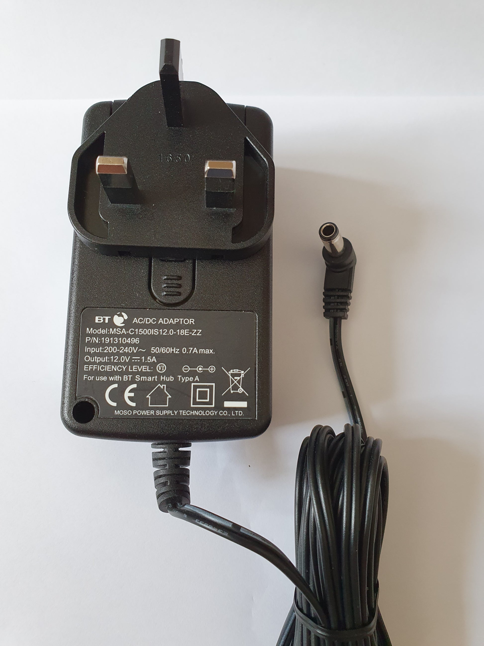 BT Smart Hub Power Supply 12v 1.5A PSU