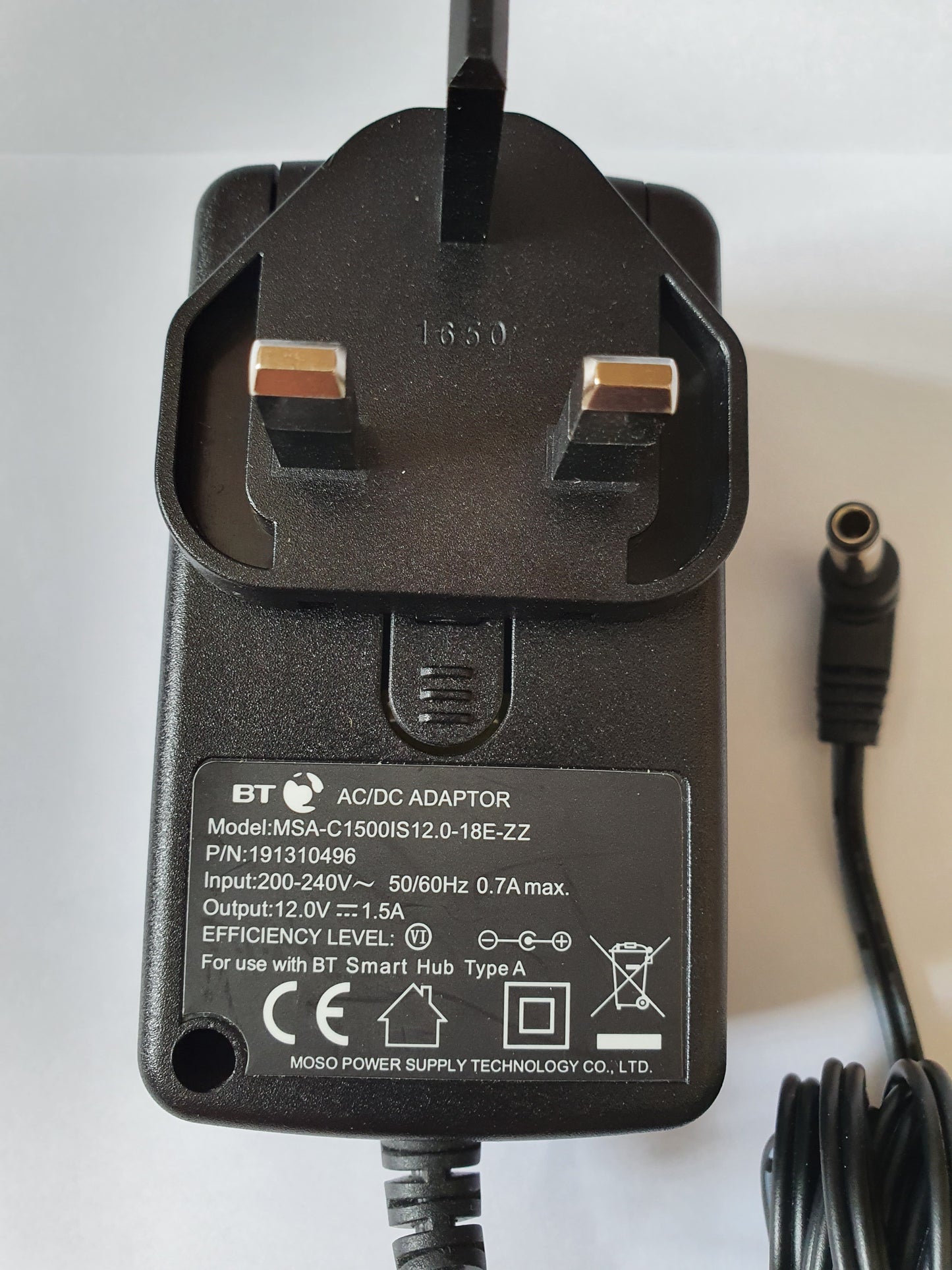 BT Smart Hub Power Supply 12v 1.5A PSU