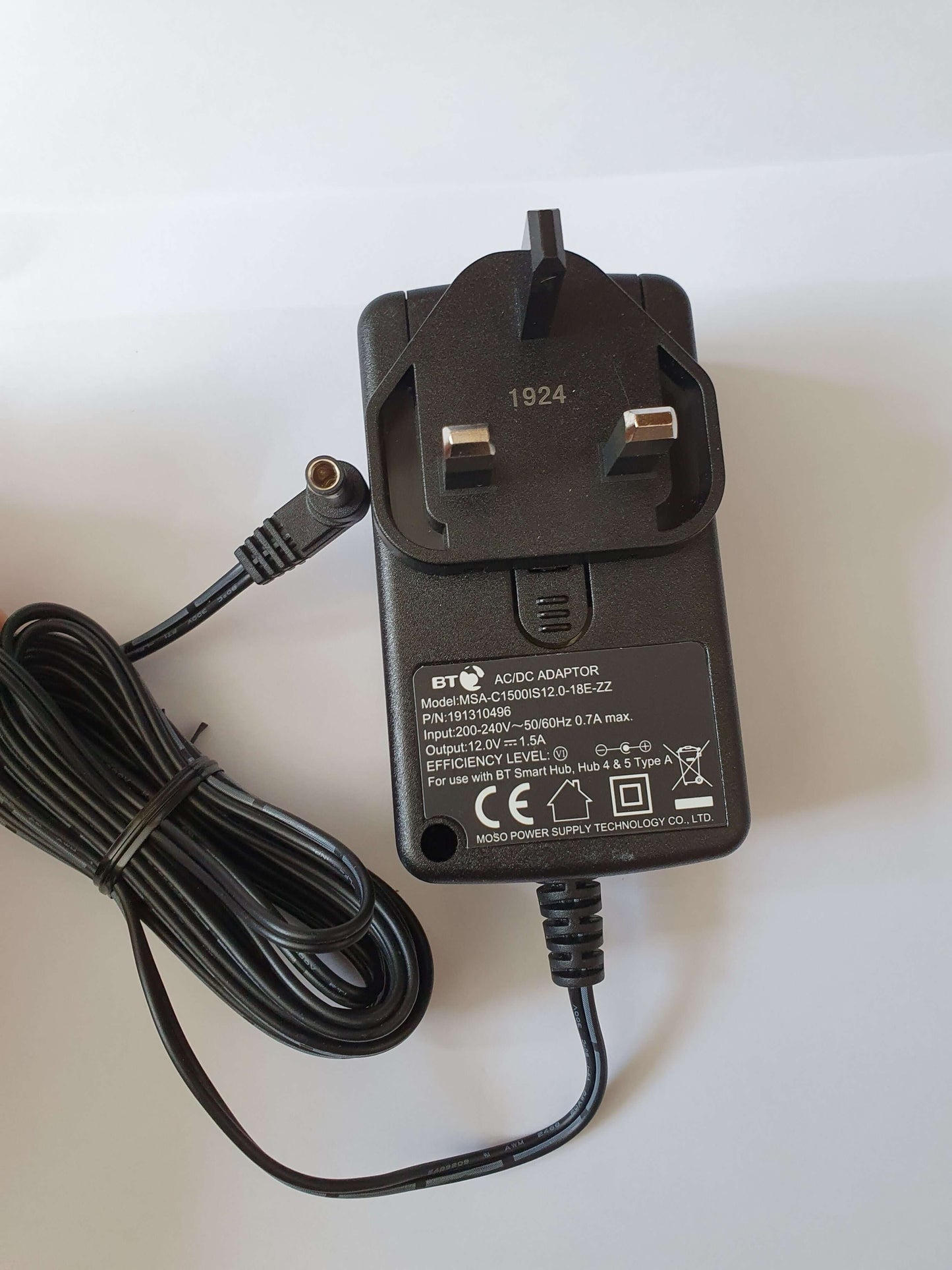 BT Power Supply for BT Smart Hub, Home Hub 4 & Home Hub 5 Type A ONLY 12V 1.5A PSU