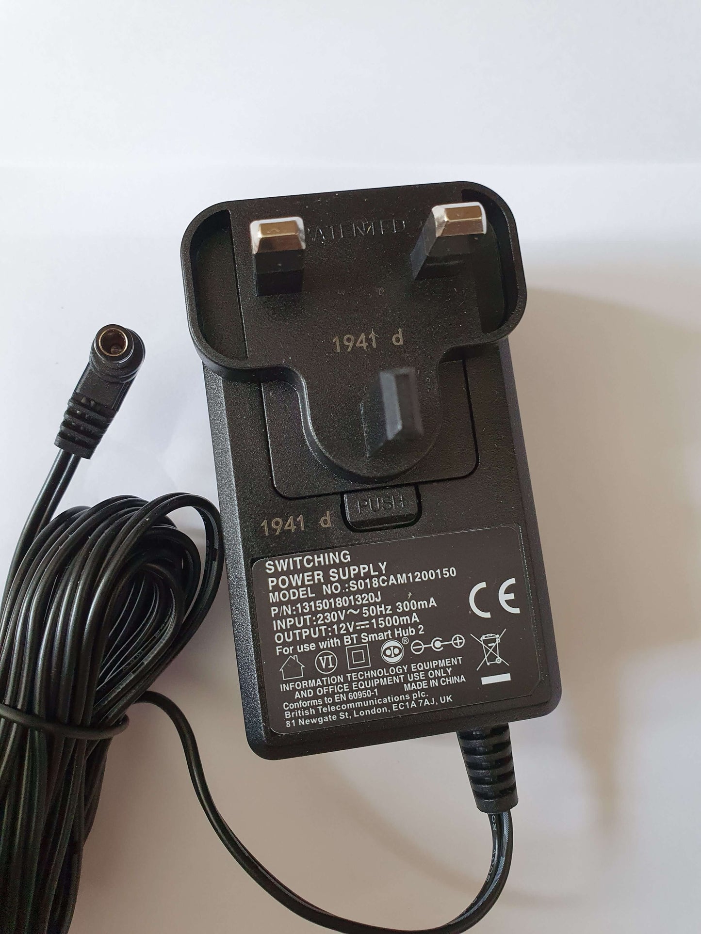 BT Smart Hub 2 Power Supply 12v 1.5A PSU