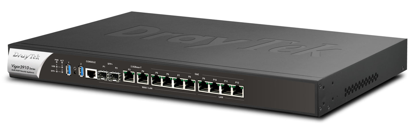 DrayTek Vigor 3910 Multi-WAN Router 10Gb Enterprise Level High-Performance VPN Concentrator with Powerful 1.2GHz Quad-Core Processor Right Side View