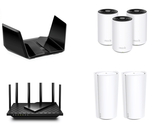 WiFi 6E Router WIFI 6 Routers wi fi 6 best mesh asus netgear tp-link models shown 
