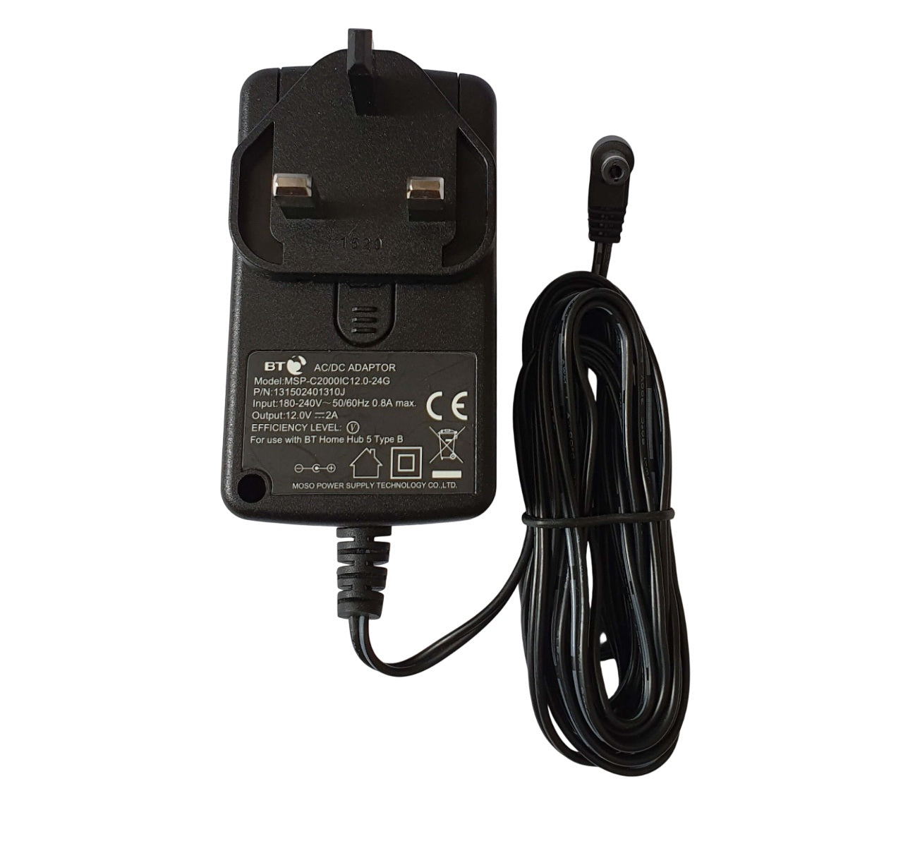 BT Home Hub 5 Type B Power Supply PSU 12V 2A CLOSEUP