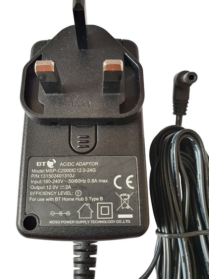 BT Home Hub 5 Type B Power Supply PSU 12V 2A MAIN