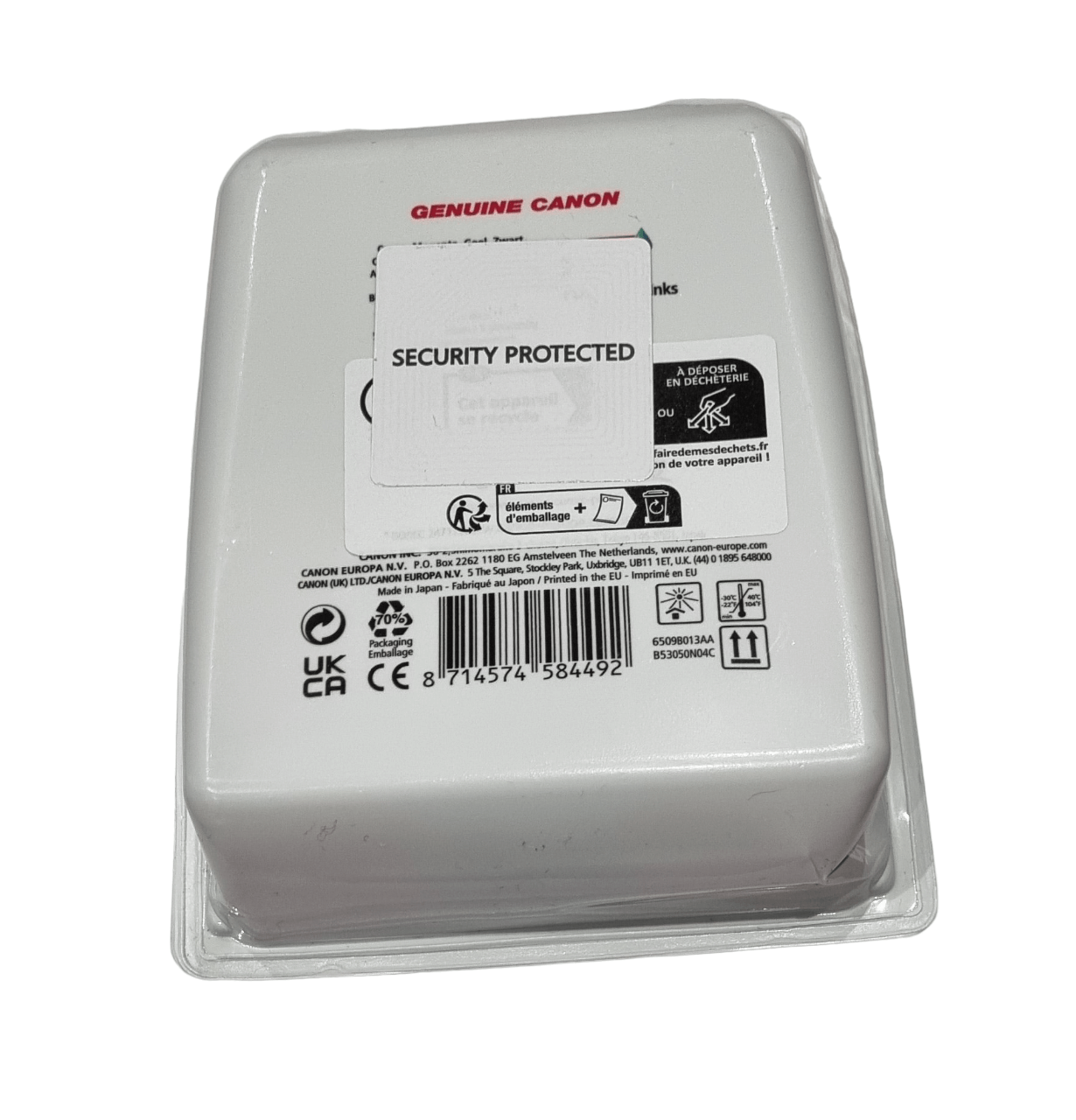 Canon PGI-550PGBK XLCLI-551 Multipack Ink Cartridges Rear View