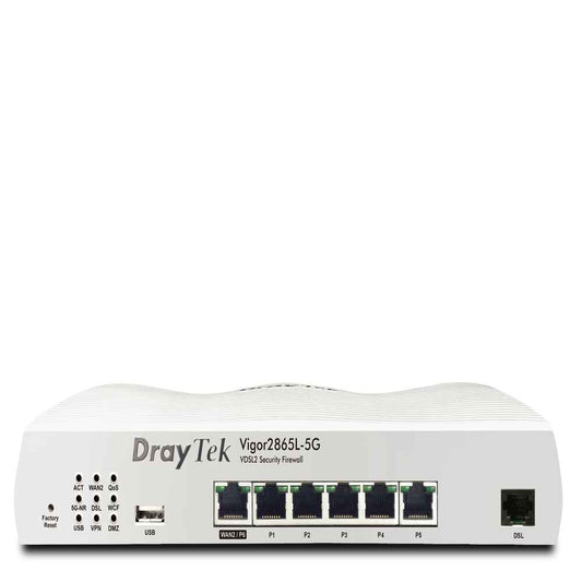 DrayTek 2865L-5G LTE Router VDSL Ultrafast FTTP Wired Front View