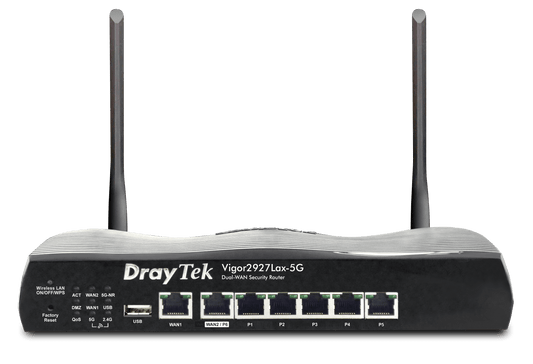 DrayTek Vigor 2927LAX 5G Router with Wi-Fi 6 AX3000 Wireless Front View