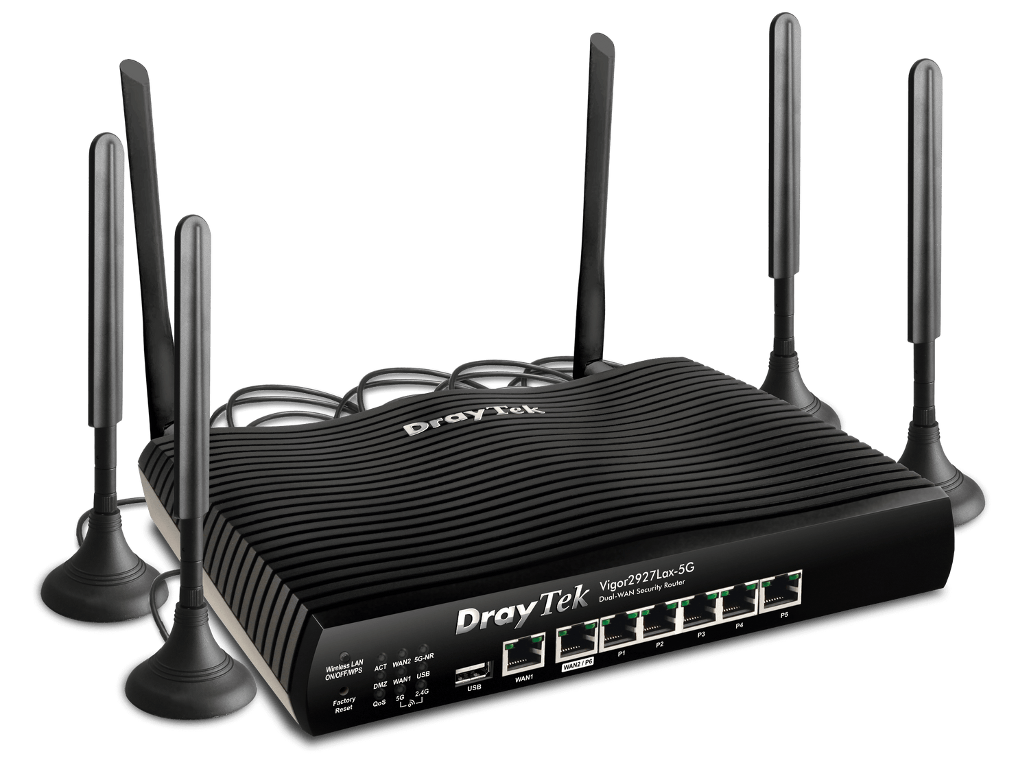 DrayTek Vigor 2927LAX 5G Router with Wi-Fi 6 AX3000 Wireless Left Side Shown