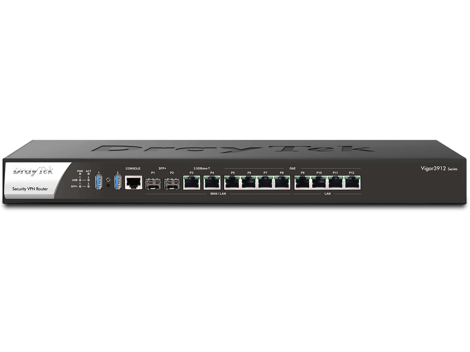 Draytek 3912 8 Port MultiWAN Broadband VPN Router QuadCore Processor Front View