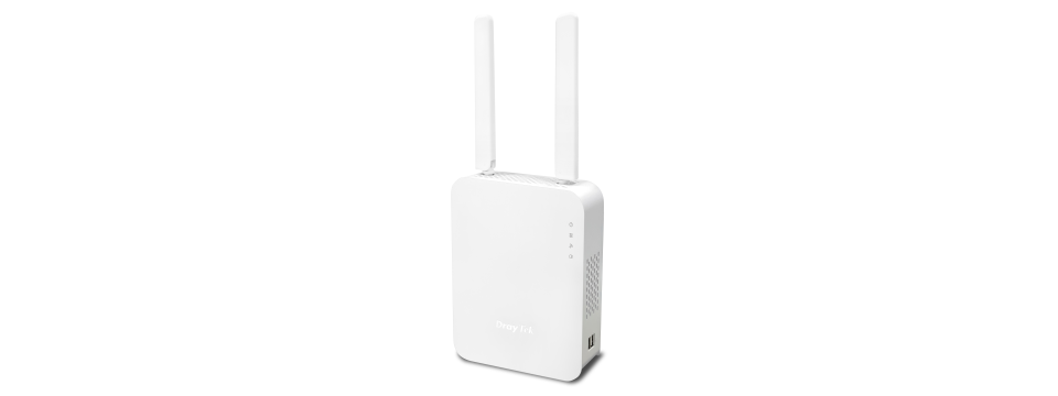 Draytek 2135ax WiFi 6 AX300 Firewall Router FTTP Gigabit Ethernet Side View Showing USB Ports and Vent Direct On