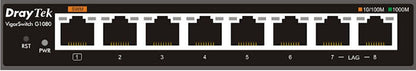 Draytek G1080 Front Panel showing ports and LEDs g1080-front-panel