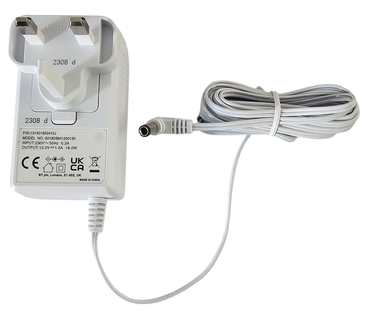 EE Smart WiFi Plus PSU 12.0V 1.5A 18.0W Front View