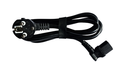 European 2-Pin Schuko to IEC C13 Right Angled Power Cable 2m Black