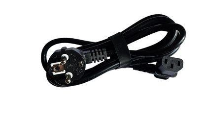 European 2-Pin Schuko to IEC C13 Right Angled Power Cable 2m Black