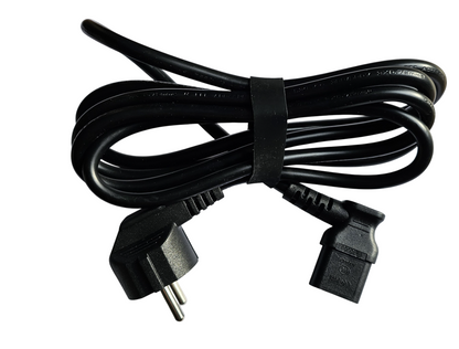 European 2-Pin Schuko to IEC C13 Right Angled Power Cable 2m Black
