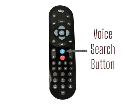 Sky Q Remote Control EC201 EC202 with Voice Control Bluetooth Replacement Front View Showing Voice Button
