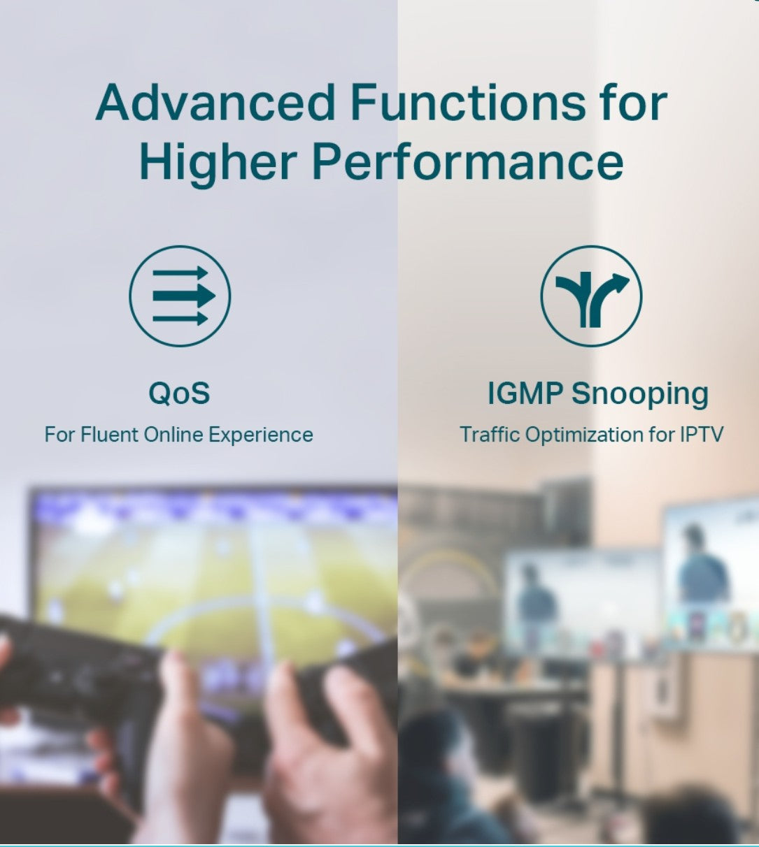 TL-SG1005P 5 Port Desktop Switch with 4-Port PoE+ QOS and IGMP Snooping