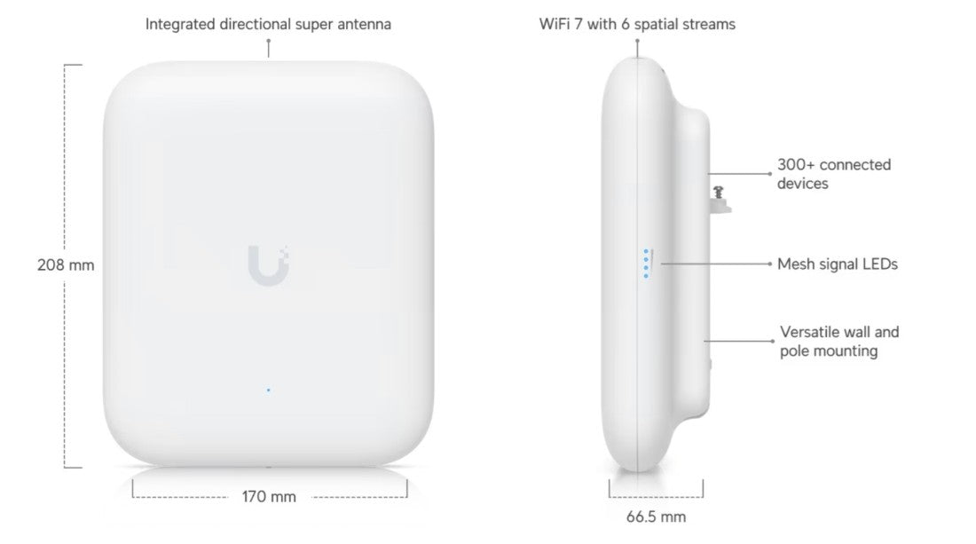 Ubiquiti U7-Pro-Outdoor WiFi 7 802.11BE Outdoor Access Point