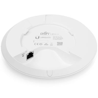 Ubiquiti UAP-AC-Lite WiFi 5 Access Point Dual Band Base shown with Ethernet Network Port