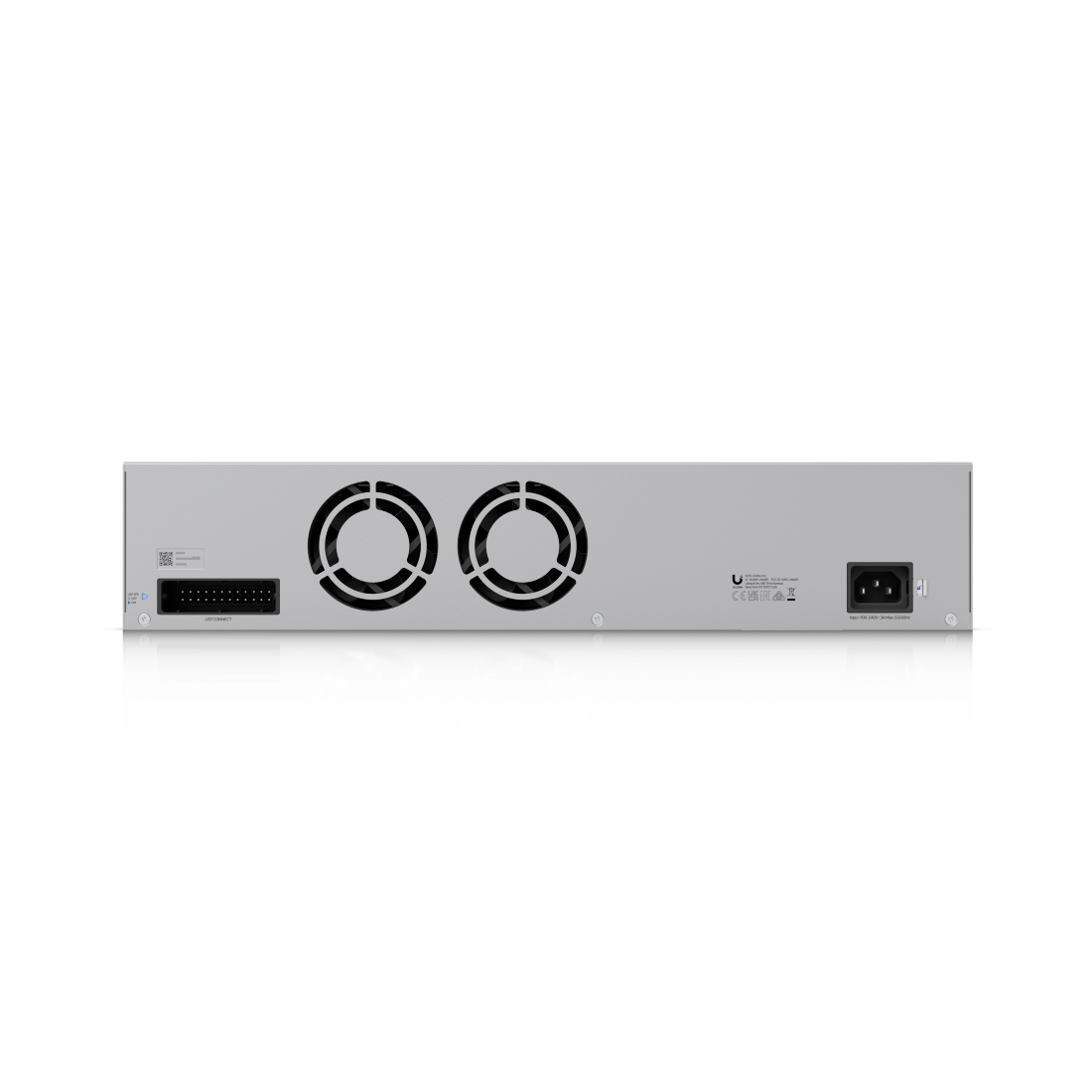 Ubiquiti UNAS-Pro7-bay Rear showing DC Power and fan enclosures