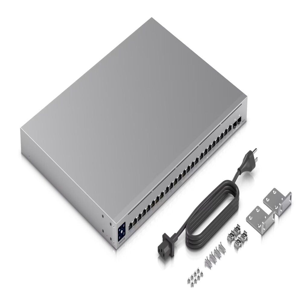 Ubiquiti USW-Enterprise-24-PoE Box Contents Shown