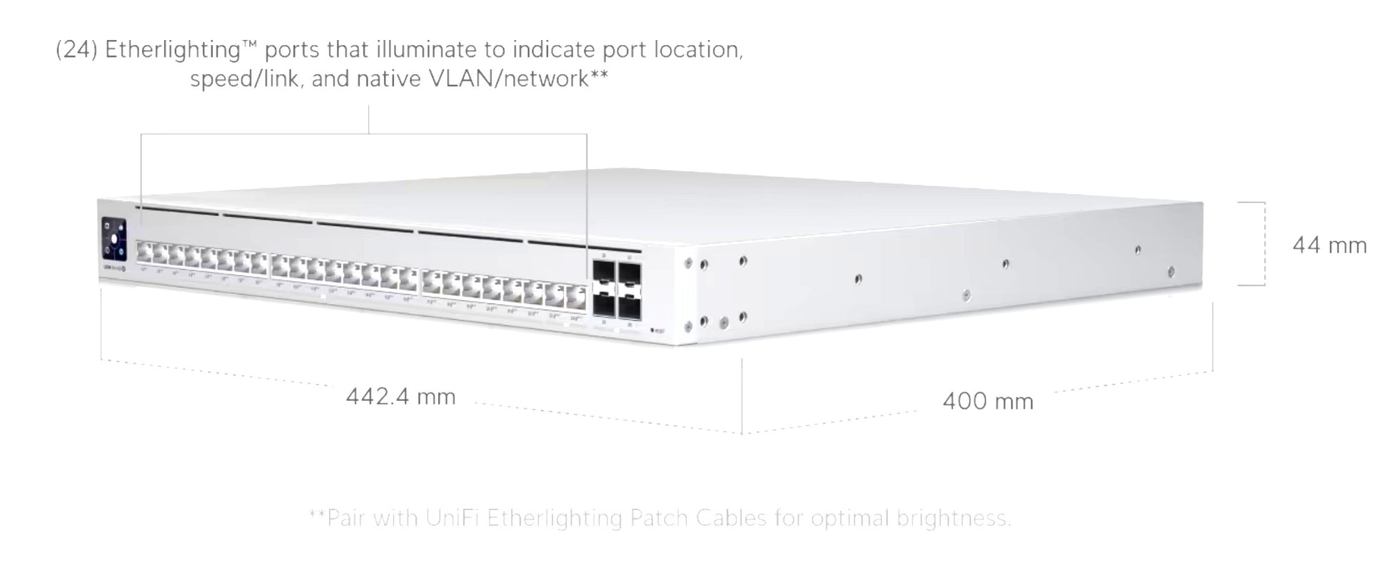 Ubiquiti USW-Pro-HD-24-PoE 600W Layer 3 Network POE Switch Dimensions