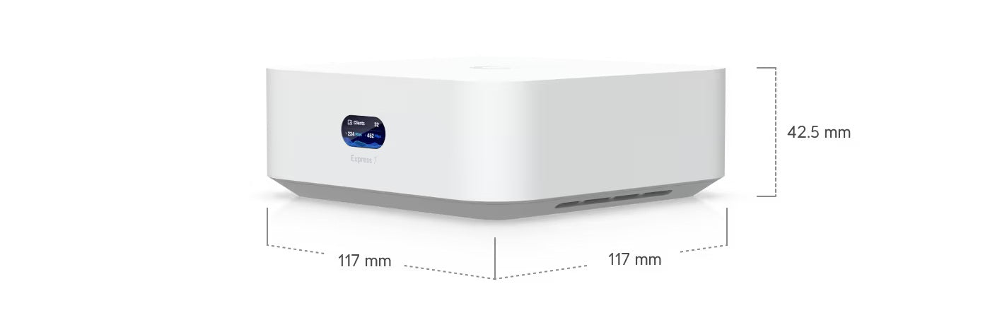 Ubiquiti UniFi UX7 10G Router With integrated WiFi 7 Dimensions