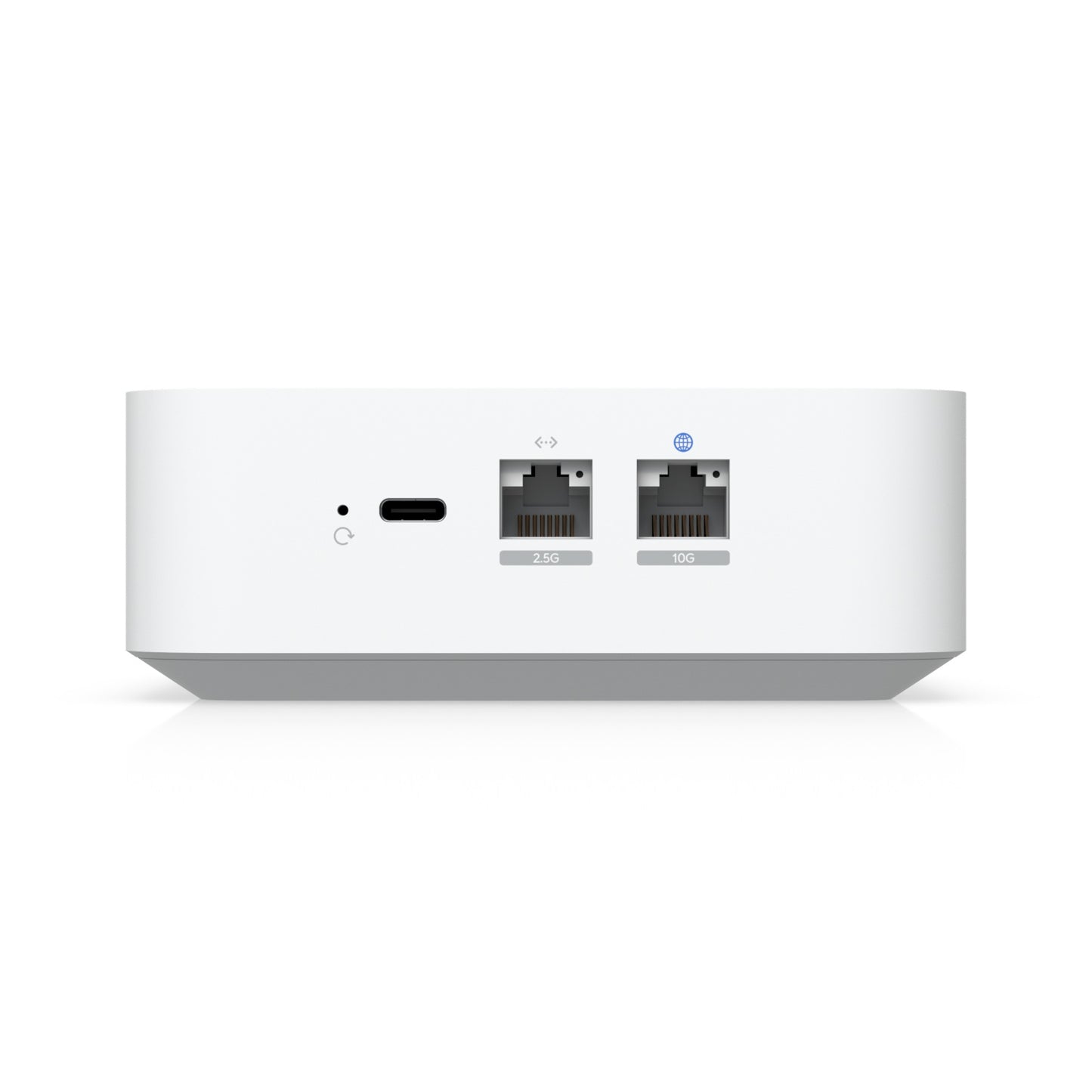 Ubiquiti UniFi UX7 10G Router With integrated WiFi 7 Showing Ports