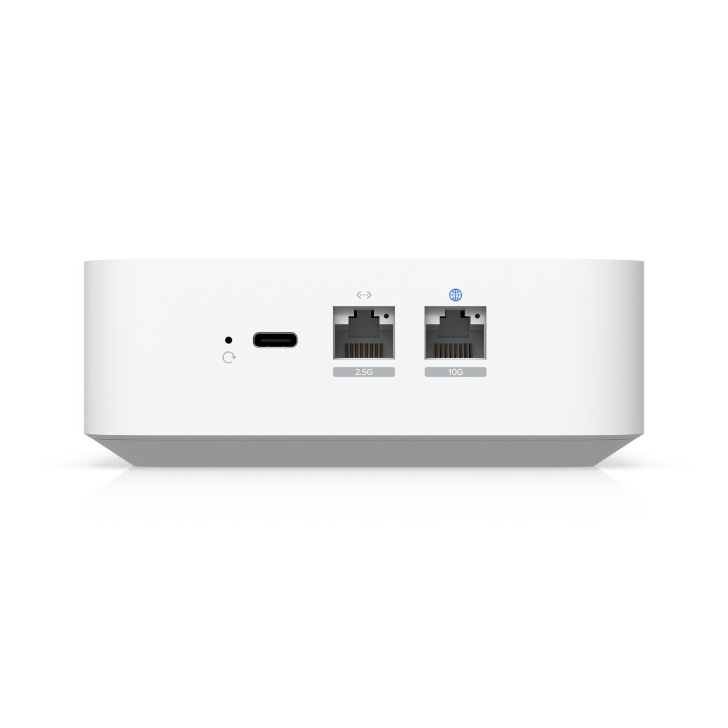 Ubiquiti UniFi UX7 10G Router With integrated WiFi 7 Showing Ports