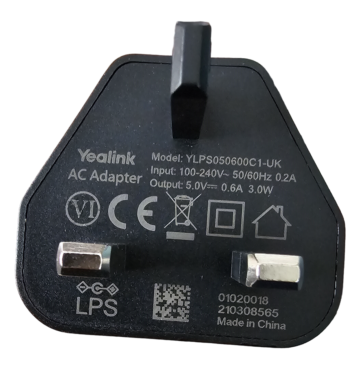 Yealink Official Power Supply For use with Yealink SIP Phones and Yealink Base Station Closeup View