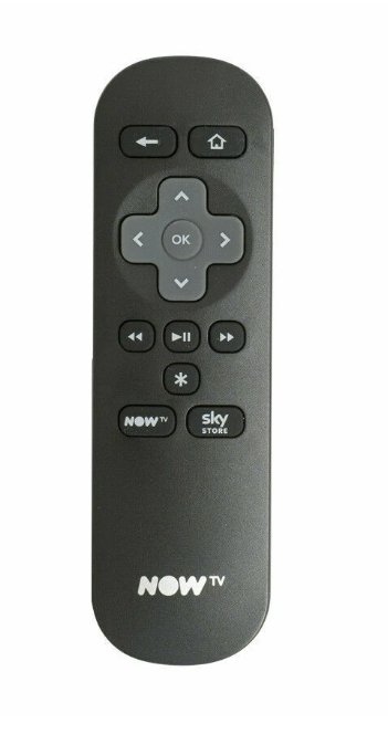 NOWTV NOW TV Box Remote Black Button Front View