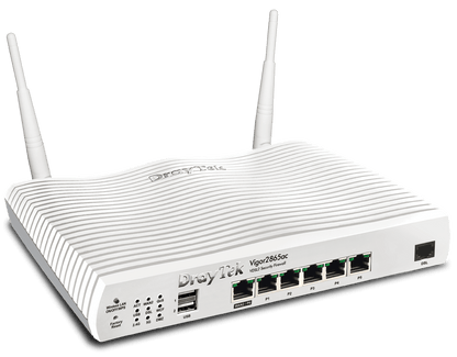 DrayTek 2865AC Multi-WAN Firewall VPN Router Left View
