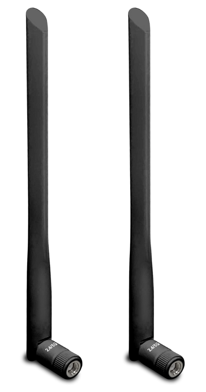 DrayTek Pair of ANT-1205 5dB High-Gain Dual Band Antenna Black Pair Shown